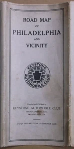 1935 Giant Philadelphia Road Map ~ 36" x 38" ~ Keystone Automobile Club ~ NEUES TRIKOT - Bild 1 von 8