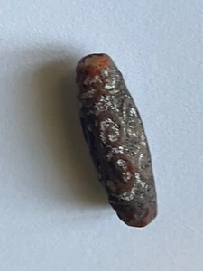 Ancient Chinese Tibetan DZI natural carnelian bead carved cloud symbol --2 - Picture 1 of 8