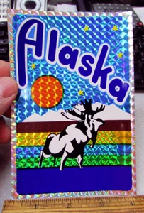.Alaska Sticker decal Prism style, Alaska Moose, Mountains, 1970s style sticker - Picture 1 of 2