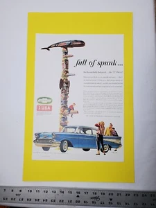 1957 Chevrolet Bel Air 2 Door Sedan Print Ad Blue - Picture 1 of 4