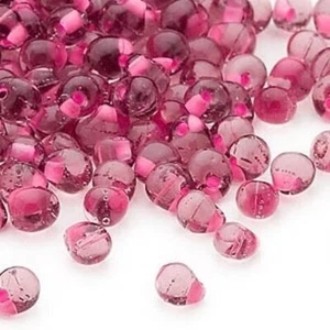 Cuentas de semilla, cuentas de vidrio con flecos de lágrima de 10 gm (180) rosa púrpura 4x3,4 mm (DPF-3) - Imagen 1 de 1