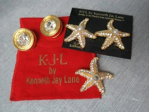 Vintage Kenneth Jay Lane Ass't Jewelry - Earrings & Pin/Pendant - d5 pp - Picture 1 of 9