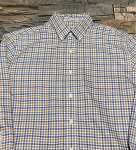 LL Bean Mens Wrinkle Resistant Button Down Shirt Sz M Plaid Woven Cotton - Picture 1 of 10