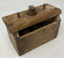 Antique 6" Primitive Wooden Butter Mold / Press