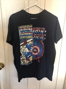 Marvel Captain America Comic T Shirt - Medium - Navy - Picture 1 of 3