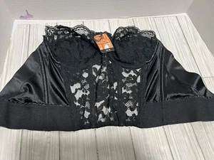 Vintage Victoria’s Secret Miracle Bra Corset 34B Black Lace Lingerie NEW - Picture 1 of 5