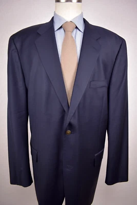 Tasso Elba Solid Navy Blue 100% Wool Two Button Blazer Size: 48L - Image 1 of 4