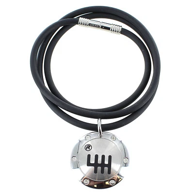 Rochet Roma Gearbox Modern Solid Stainless Steel Silver Disc Pendant with Cord - Image 1 of 3