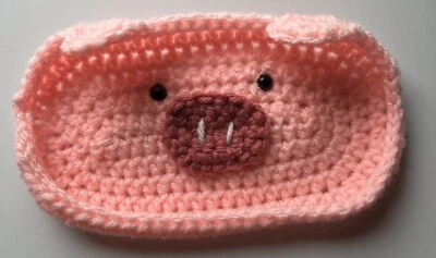 Handmade Crochet Pig Glasses Holder - Image 1 of 3