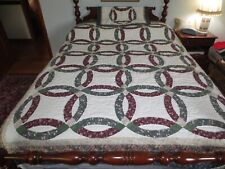 Hand Quilted RACHEL'S WEDDING Cotton/Poly PATCHWORK TWIN QUILT, SHAM & BEDSKIRT