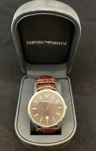 EMPORIO ARMANI AR2413 Brown Dial Men's Watch Genuine - Picture 1 of 6