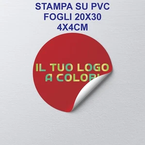 120 ETICHETTE ADESIVE PVC BOLLINI PERSONALIZZATI IN POLIESTERE IMPERMEABILE - Foto 1 di 1