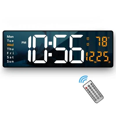 Digital Wall Clock Large Display, 16.2 Inch , LED Digital Clock with Remote Cont - Image 1 of 4