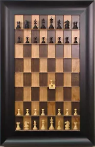 Straight Up Chess Board - Cherry Bean Board, Wide Scoop Frame & 3.25" Squares - Picture 1 of 1