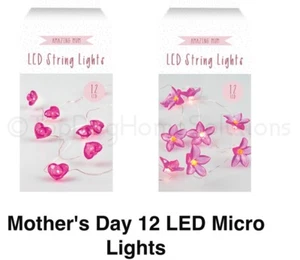 BLUME VALENTINE HERZEN LED ROSA KABEL LICHTER BATTERIEBETRIEBEN 1,24 M x 12 LED 🙂 - Bild 1 von 11