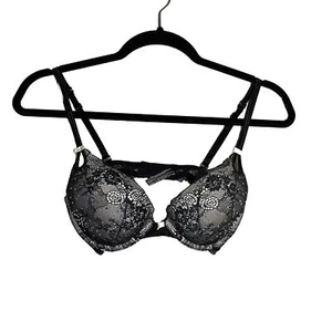 Reggiseno Victorias Secret Sexy Little Things push up pizzo strass taglia 34B nero - Foto 1 di 13