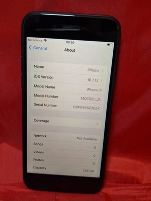 Apple iPhone 8 - 256GB - Space Grey (Unlocked) A1905 (GSM) - 85% Battery health - Image 1 of 4