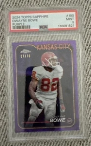 2024 Topps Sapphire Purple Kansas City Chiefs Dwayne Bowe 7/10 PSA 9 - Picture 1 of 2