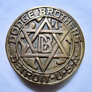 Vintage massive Messing Gürtelschnalle Dodge Brothers Detroit Michigan Emblem - Bild 1 von 5