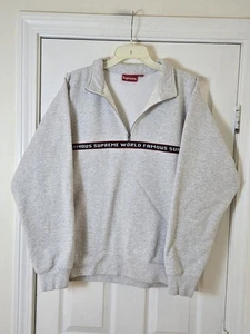 Supreme World Famous 1/4 Zip Ash Grey Sweatshirt Herren Gr. XL Hype Skater - Bild 1 von 6