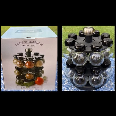 Olde Thompson Rotating Spice Rack with 16 Empty Refillable Jars & Shaker Lids - Image 1 of 4