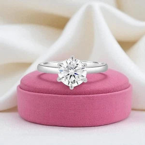 1.50 CT Round Cut Solitaire Diamond Engagement Ring IGI Lab Created 950 Platinum - Picture 1 of 10