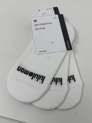 Lululemon Daily Stride No Show   Socks White   SZ M 3 Pack - Image 1 of 3