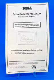 Sega Saturn Backup Memory Instruction Manual