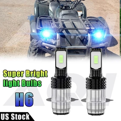 For Yamaha Grizzly 660 2002-2007 8000K LED Headlight BLUE Lights Bulbs Foto 1 de 4