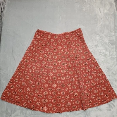 Falda Territory Ahead Mujer 10 Roja Boho Estampado Geométrico Algodón Línea A Midi Foto 1 de 4