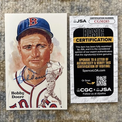 Bobby Doerr Hand Signed Perez Steele Postcard  Autograph JSA Authenticated - Image 1 of 4
