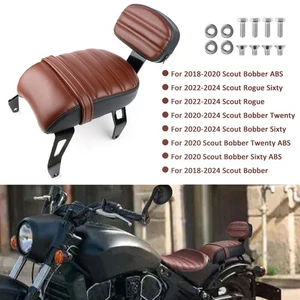Rear Passenger Seat Backrest w/ Bracket For Indian Scout Bobber Rogue Sixty - Foto 1 di 11