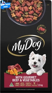 Adult Dry Dog Food Gourmet Beef Vegetables 1.5Kg Bag Bulk Pack Fit All Sizes - Picture 1 of 8