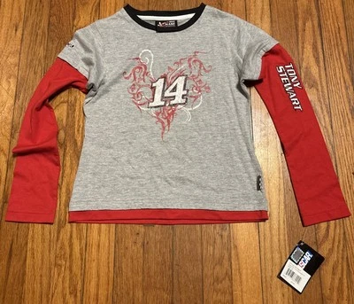 NASCAR Chase Authentics Long Sleeve Grey/red  Shirt Kids Medium Tony Stewart New - Изображение 1 из 4