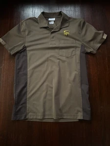 UPS WearGuard Uniform Polo Shirt Mens SMALL Brown Short Sleeve Work - Picture 1 of 2