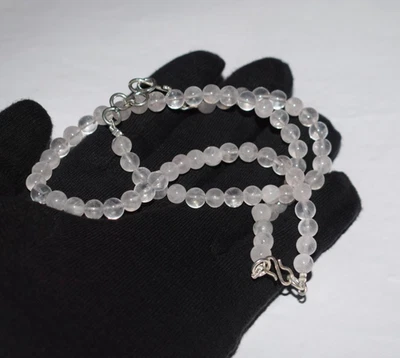 925 Argento Sterling Naturale Quarzo Rosa Liscio Perline Gioielli Set Mala - Immagine 1 di 4