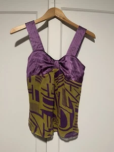 Revolve Jenny Han Silk Patterned Blouse Size XS - Picture 1 of 5
