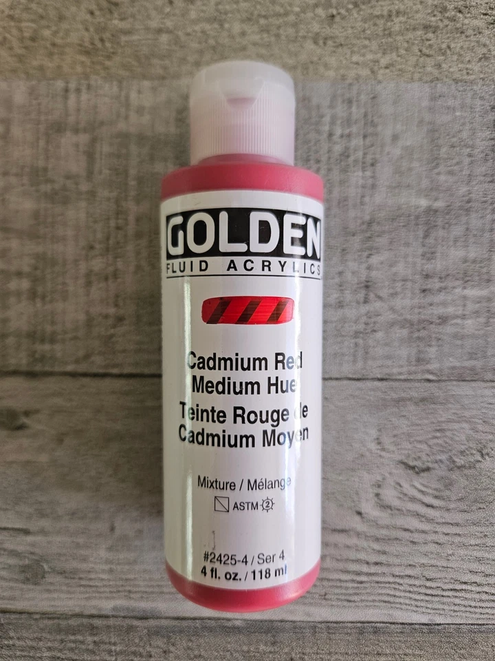 Golden Fluid Acrylics Artist Paint 4-Fl Oz Bottle ~ Cadmium Red Medium Hue - Image 1 of 1