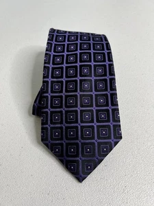 Corbata Sean Jean púrpura, negra patrón geométrico 100 % seda nueva sin etiquetas - Imagen 1 de 7