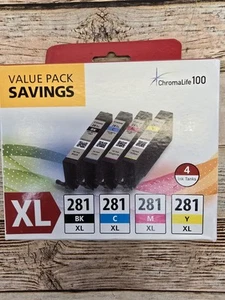 Oryginalny 4-kolorowy atrament Canon CLI-281 XL czarny, błękitny, purpurowy i żółty - Zdjęcie 1 z 5