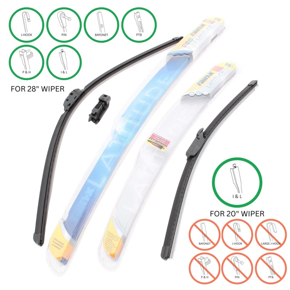 PAR de limpiaparabrisas delantero Rain-X 20"+28" Latitude para todo tipo de clima solo I&L Foto 1 de 4
