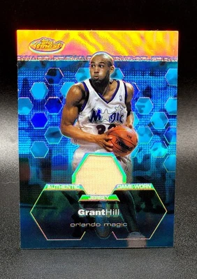 2002-03 Topps Finest Game-Worn Jersey Grant Hill Refractor /250 Magic NBA Sharp! - Image 1 of 2