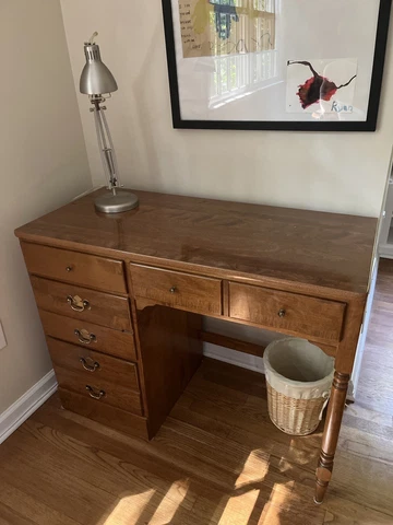 ETHAN ALLEN Vintage Maple 40" Student Writing Desk  Excellent Condition 1980s Cover