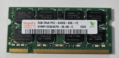 Hynix 2 Gb (1 x 2GB) 800 MHz PC2-6400 DDR 2 Memory / RAM Set For Laptop - Image 1 of 2