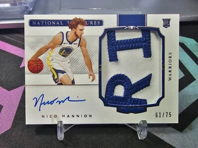 2020-21 Panini National Treasures Nico Mannion Rookie Patch Auto Silver 61/75! - Image 1 of 4