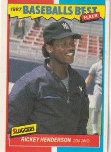 FREE SHIPPING-MINT-1987 Fleer Baseballs Best #18 Rickey Henderson  YANKEES