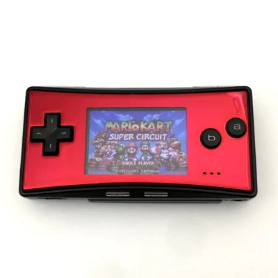 Placa frontal roja cuerpo negro usada Nintendo Game Boy Micro GBM consola de juegos + cargador Foto 1 de 4