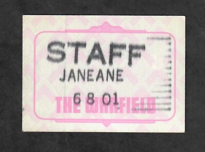 Janeane Garofalo 2001 Bill Graham Warfield Staff 2 11/16" x 3 3/4" pase de tela Foto 1 de 2