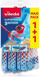 Cabezal de fregona Vileda Supermocio 3Action XL repuesto 1 paquete de doble recarga - Imagen 1 de 1
