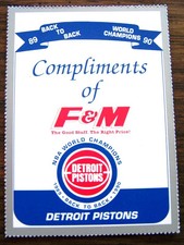 PISTONS SGA Hoops Upper Deck PISTONS TEAM NIGHT CARD - You Pick Player